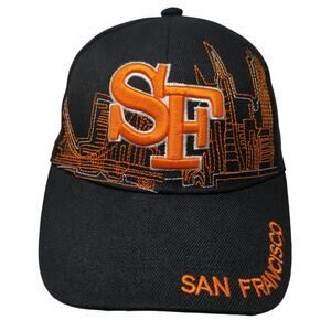 San Francisco Strapback Baseball Cap Black One Size Adjustable Embroidered Lanza